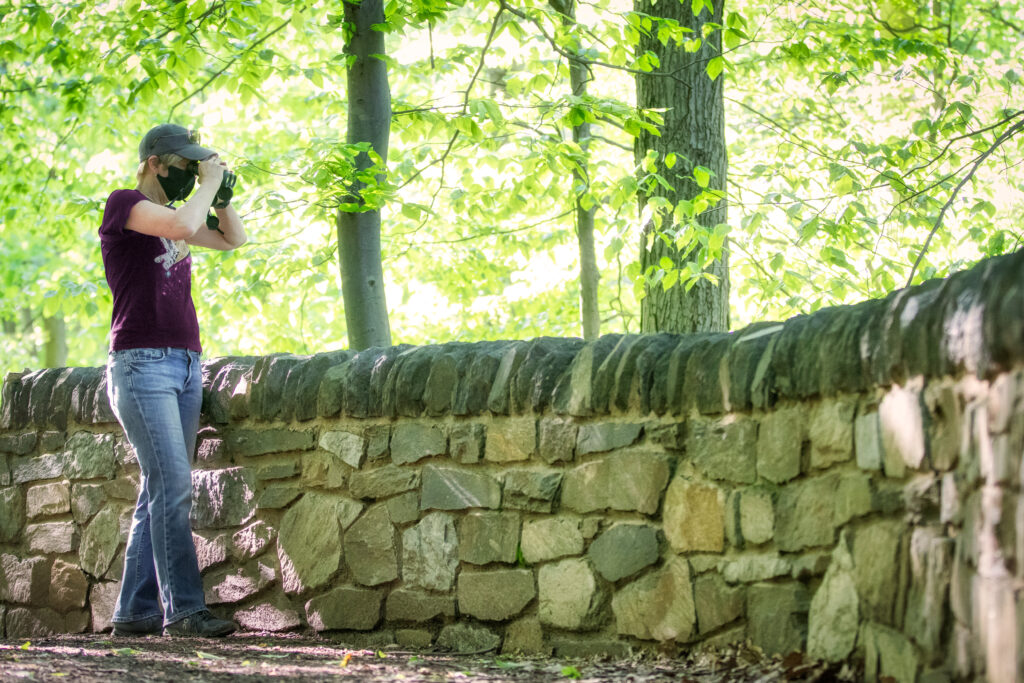 Bird watcher along the Bridle Path