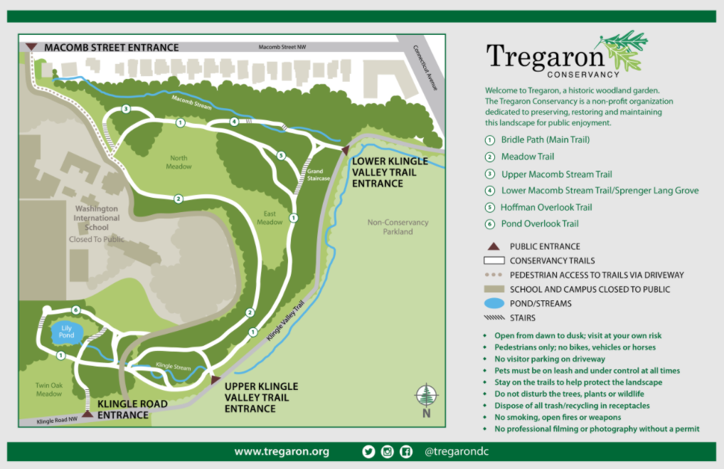 Map of Tregaron Conservancy trails